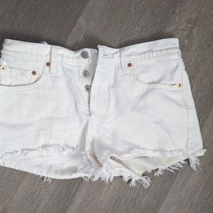 White Levi Shorts